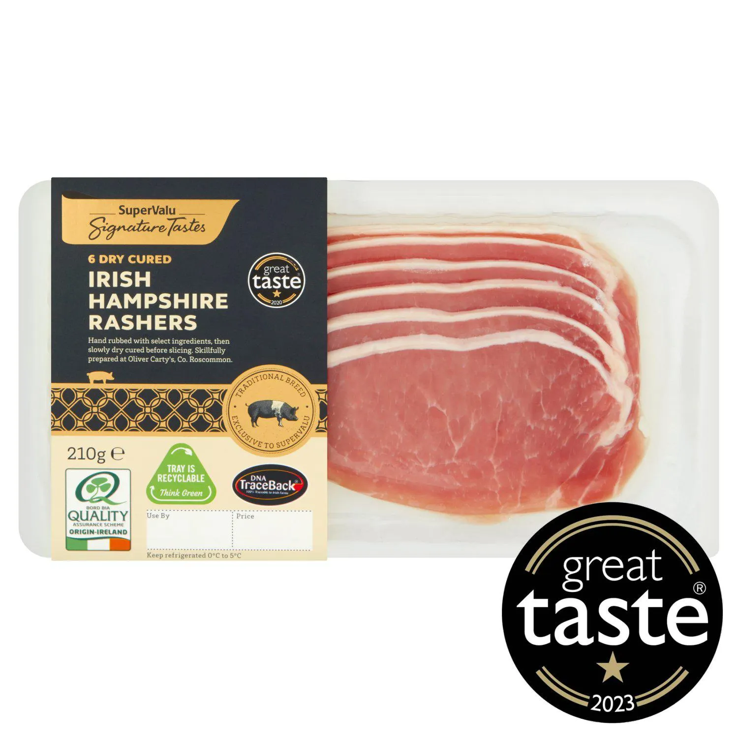 Signature Tastes 6 Dry Cured Irish Hampshire Rashers (210 g)