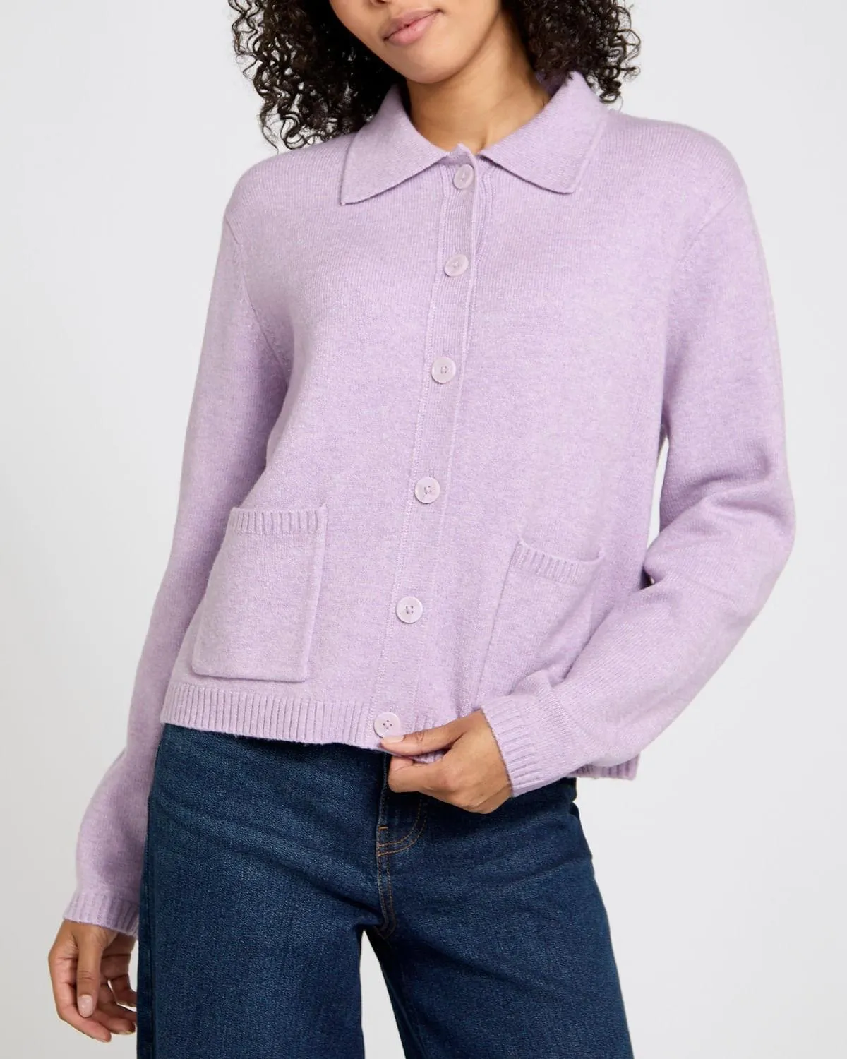Button Collar Cardigan