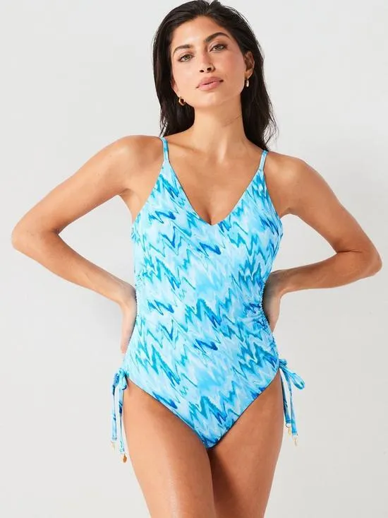 Ruched Side Detail Swimsuit - Multi