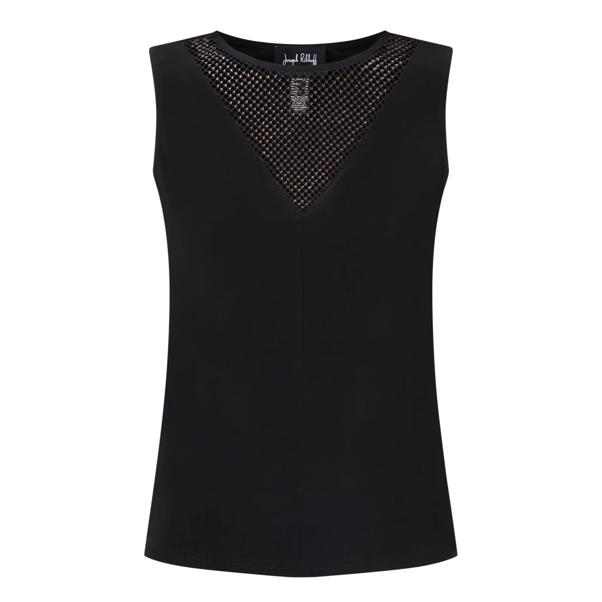 Rhinestone Mesh Panelled Tank Top