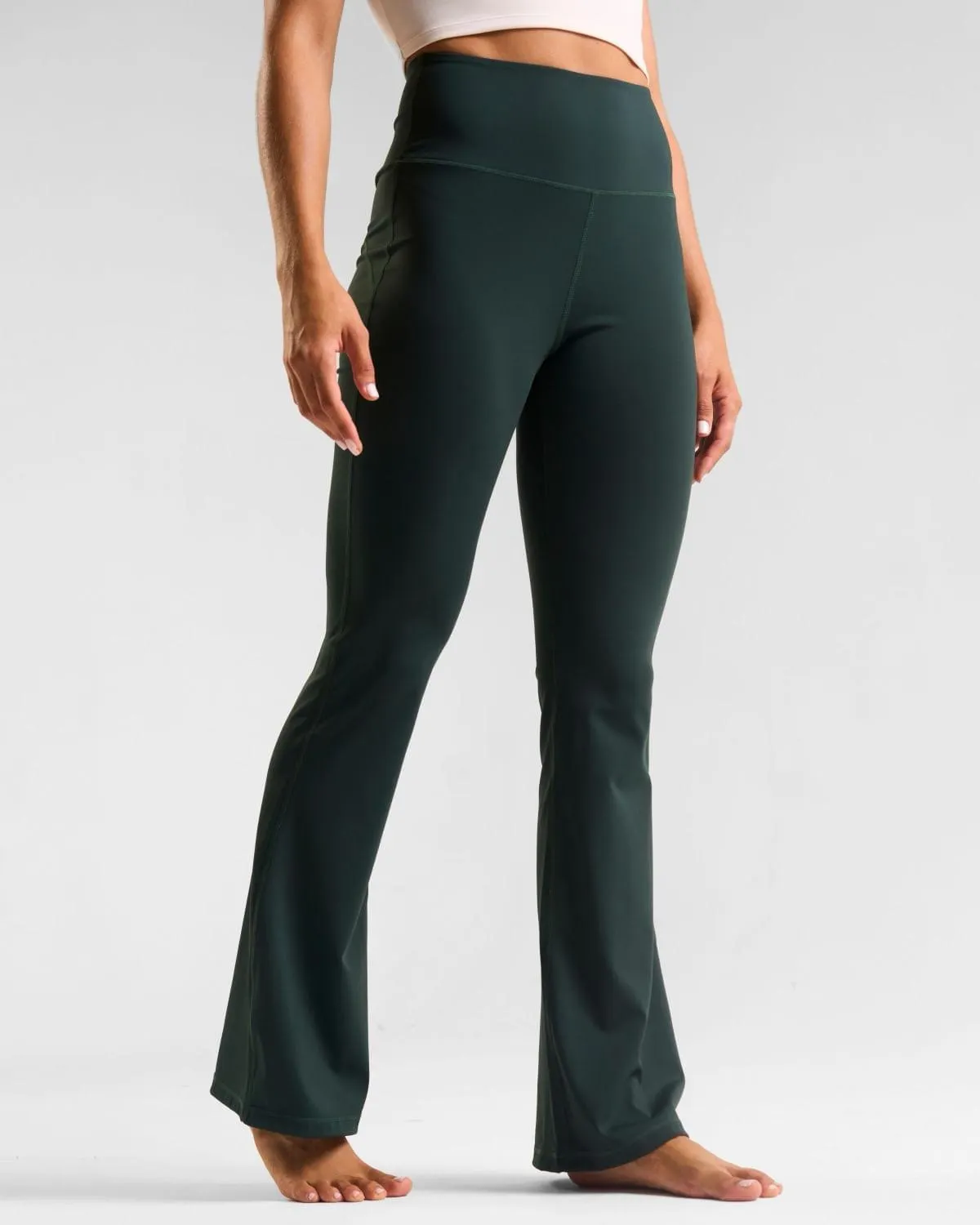 Powercut All-Day-Wear Heritage Green Flared Leggings