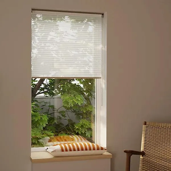 GoodHome Asthall Corded Off white Sheer Roller Blind (W)60cm (L)180cm