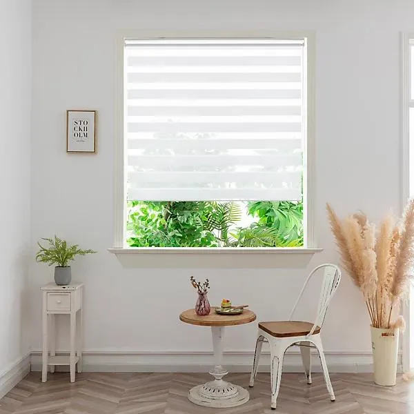 GoodHome Elin Corded Off white Day & night Roller Blind (W)180cm (L)180cm