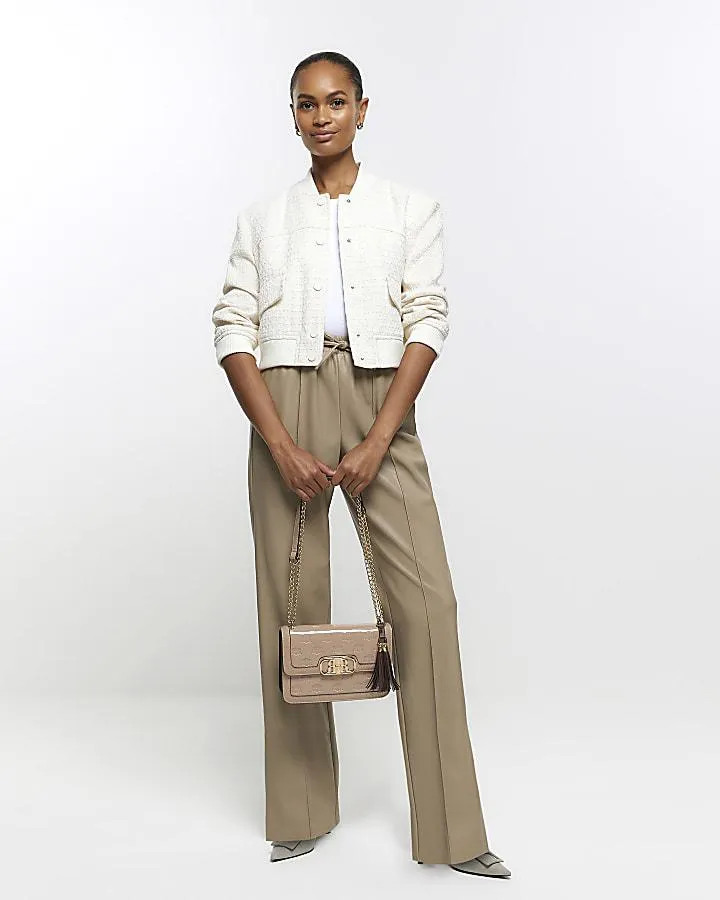 White ribbed racer vest top