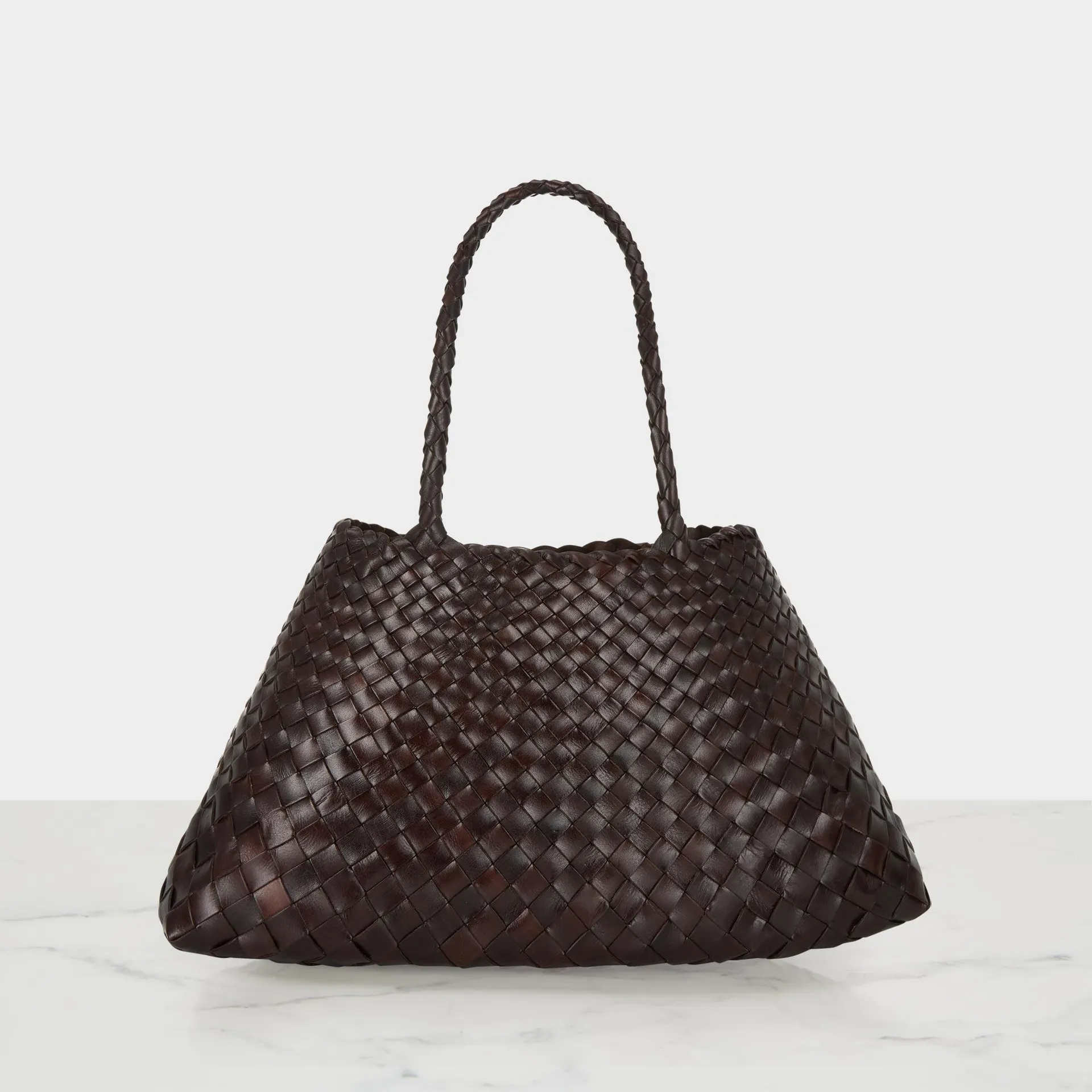 Santa Croce Small Woven Leather Tote Bag