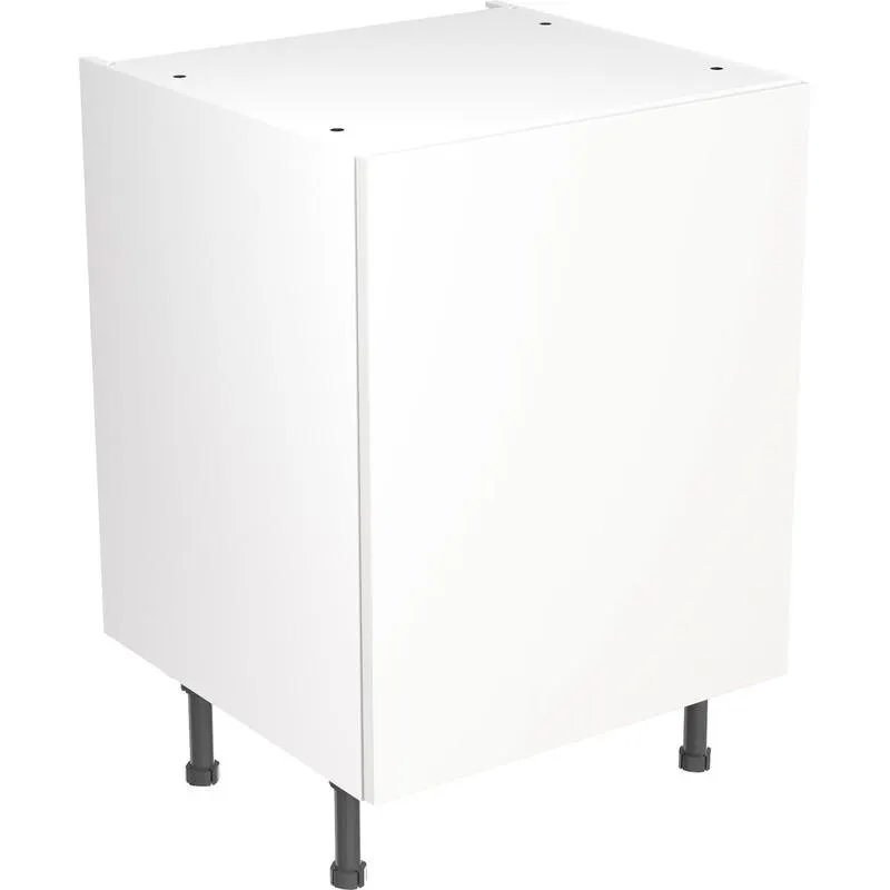 Kitchen Kit Flatpack Value Slab Kitchen Cabinet Base Unit Matt White 600mm