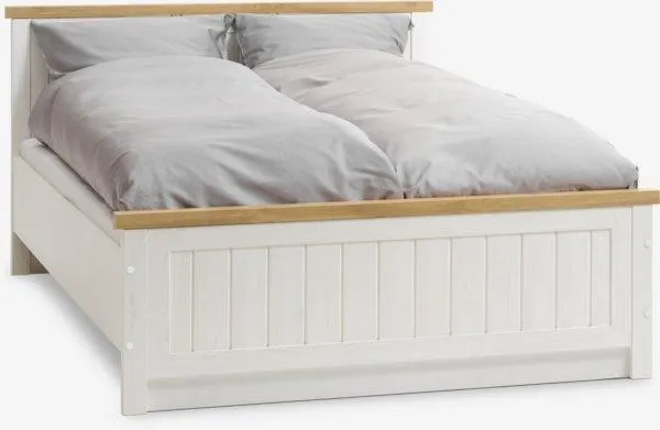 Bed frame MARKSKEL Double white/wild nat. oak colour