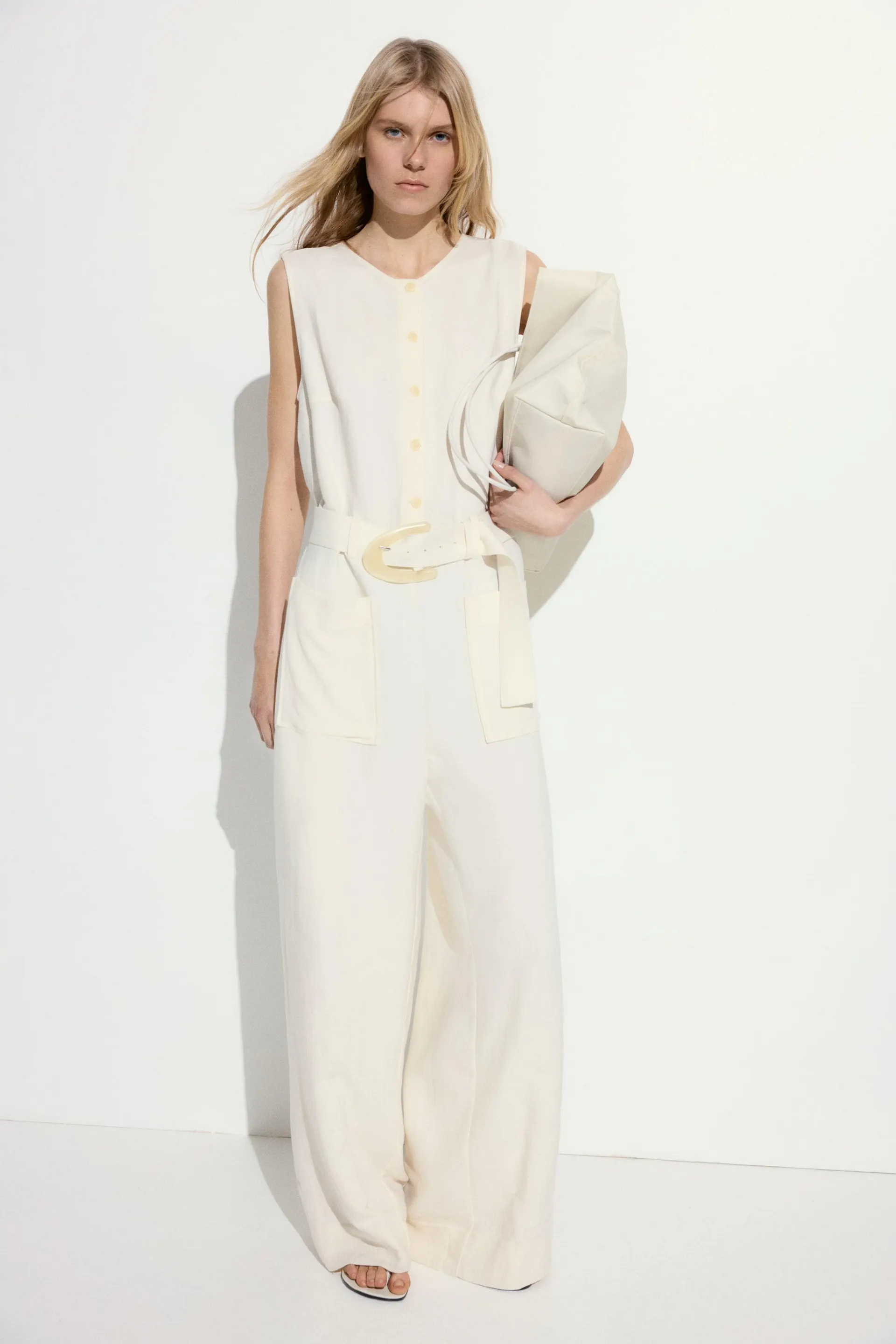 Belted jumpsuit