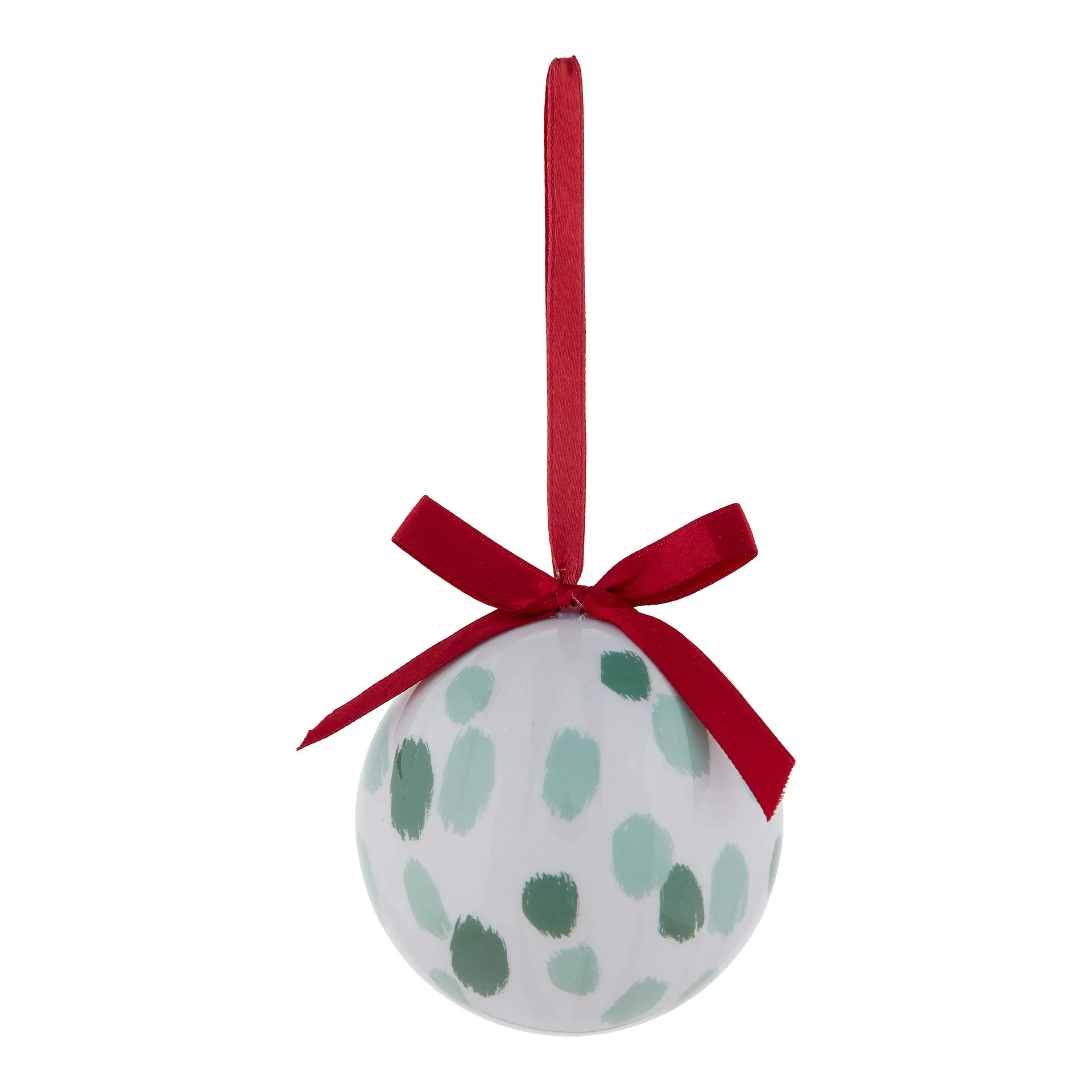 Refined classics White Decoupage splashes Plastic Round Bauble (D) 73mm