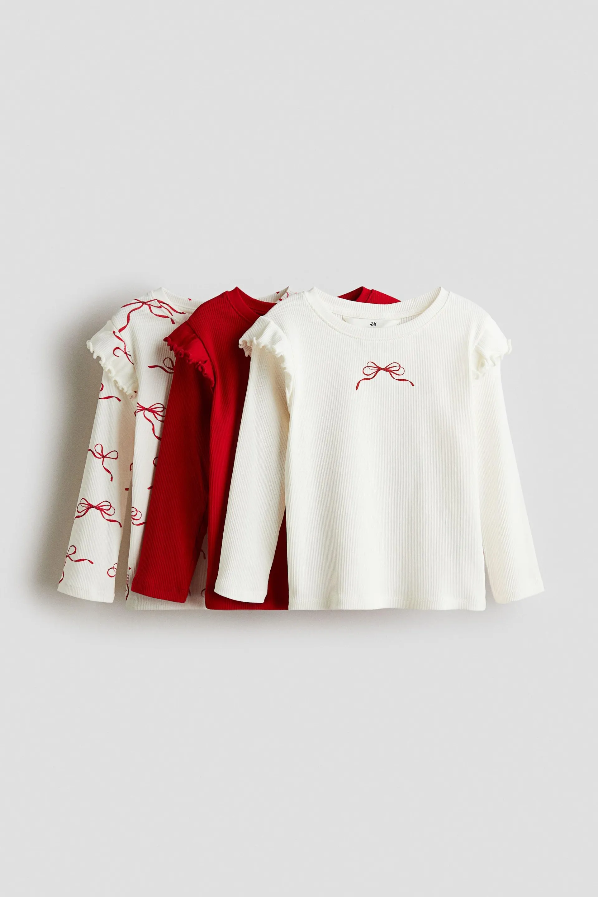 3-pack frill-trimmed jersey tops