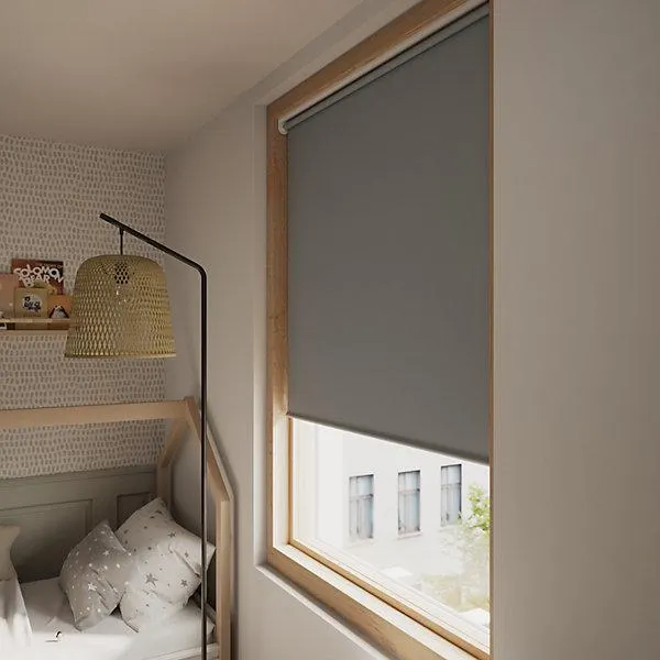 GoodHome Boreas Corded Concrete grey Blackout Roller Blind (W)180cm (L)180cm