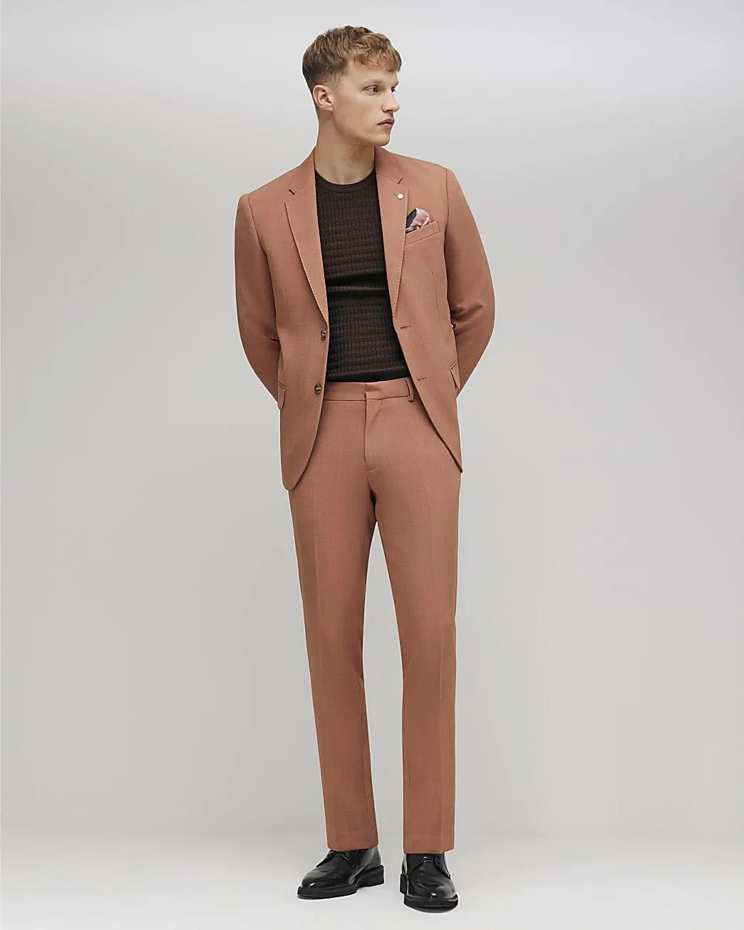 Pink Skinny Fit Suit Trousers