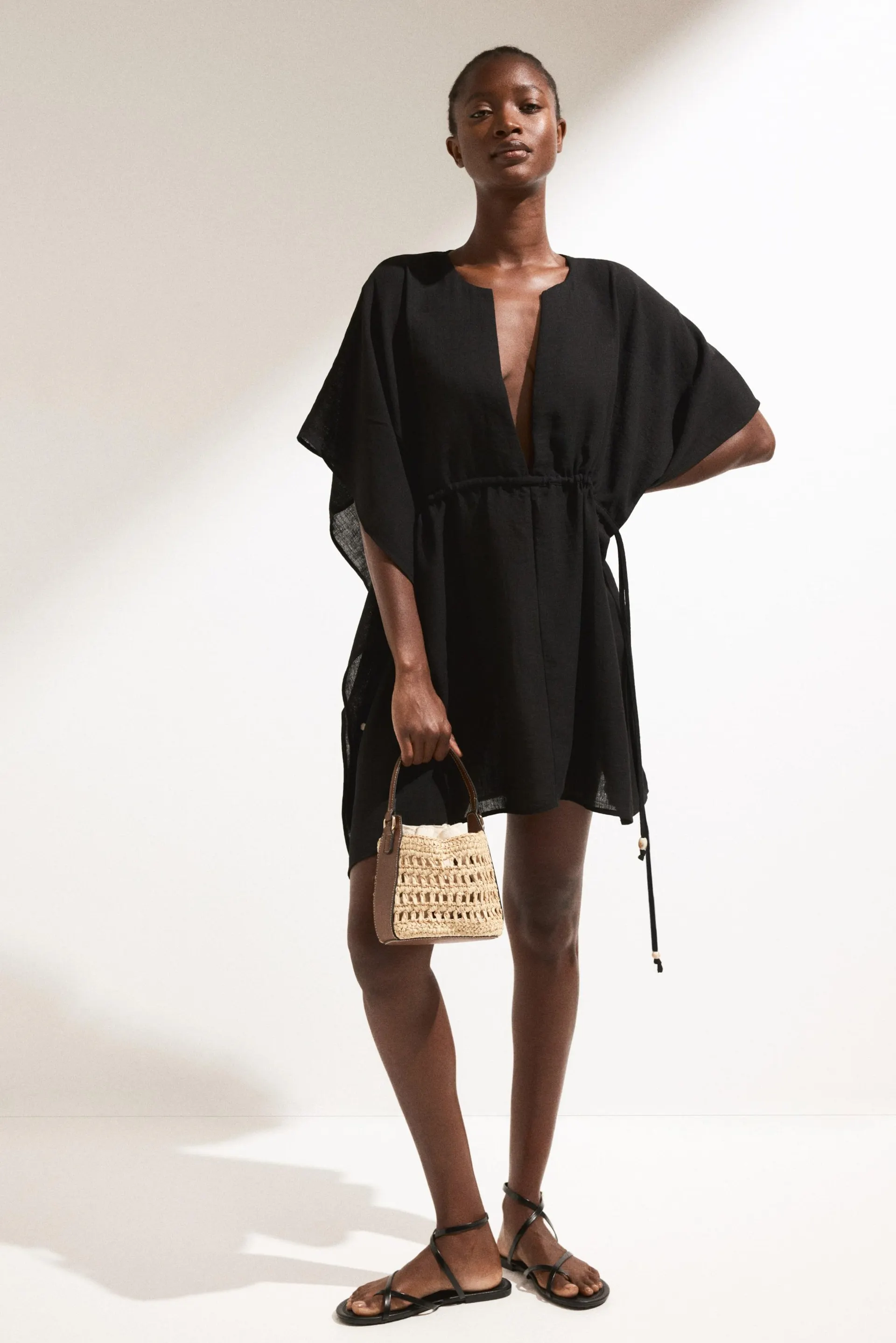 Drawstring beach kaftan