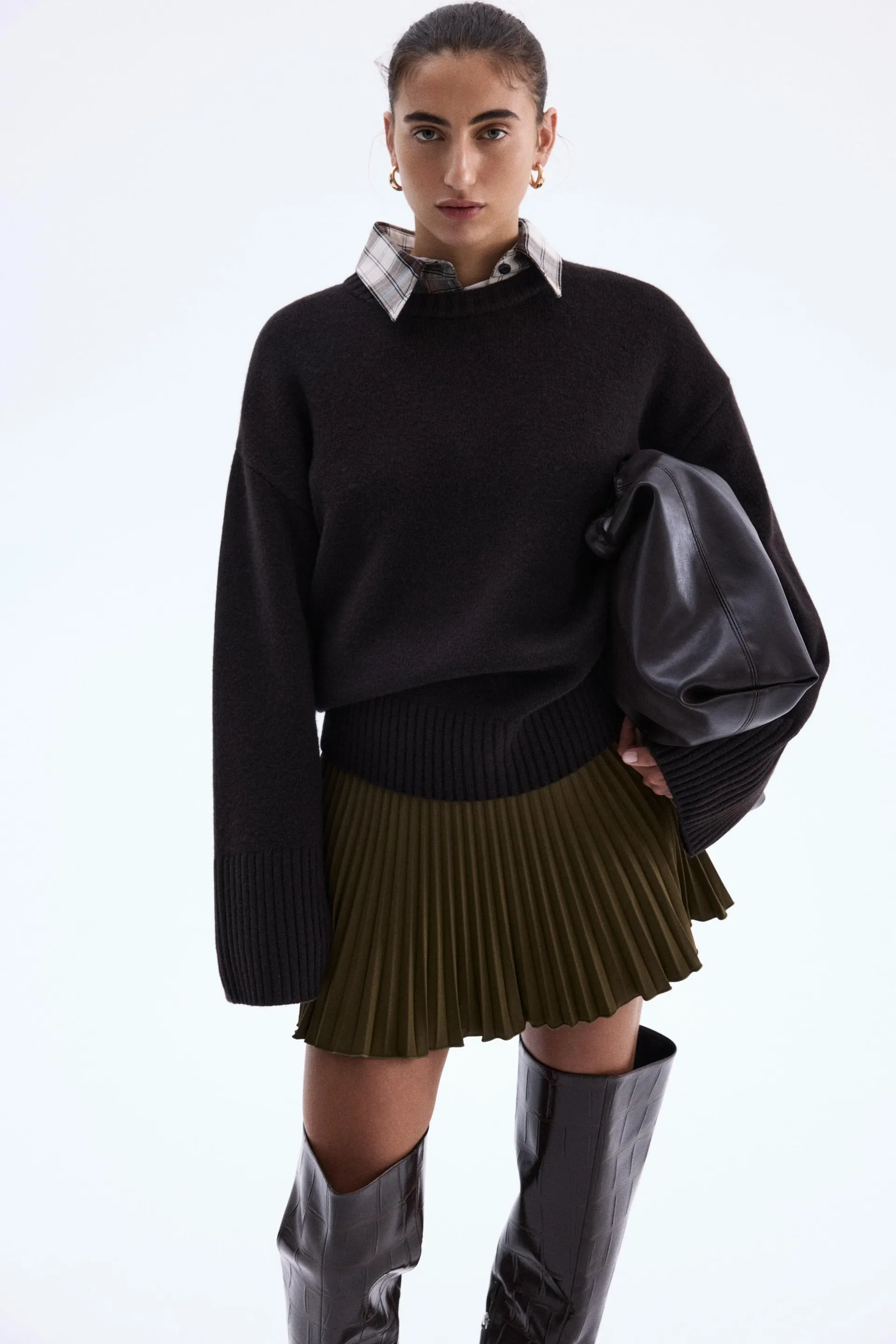 Pleated mini skort