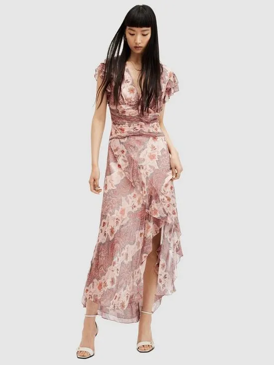 Brea Cascade Dress - Pink