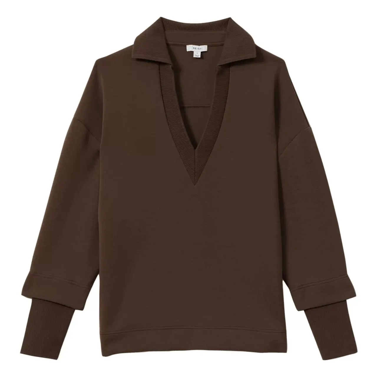 New in REISS Bernie Open-Collar Sweatshirt €185.00