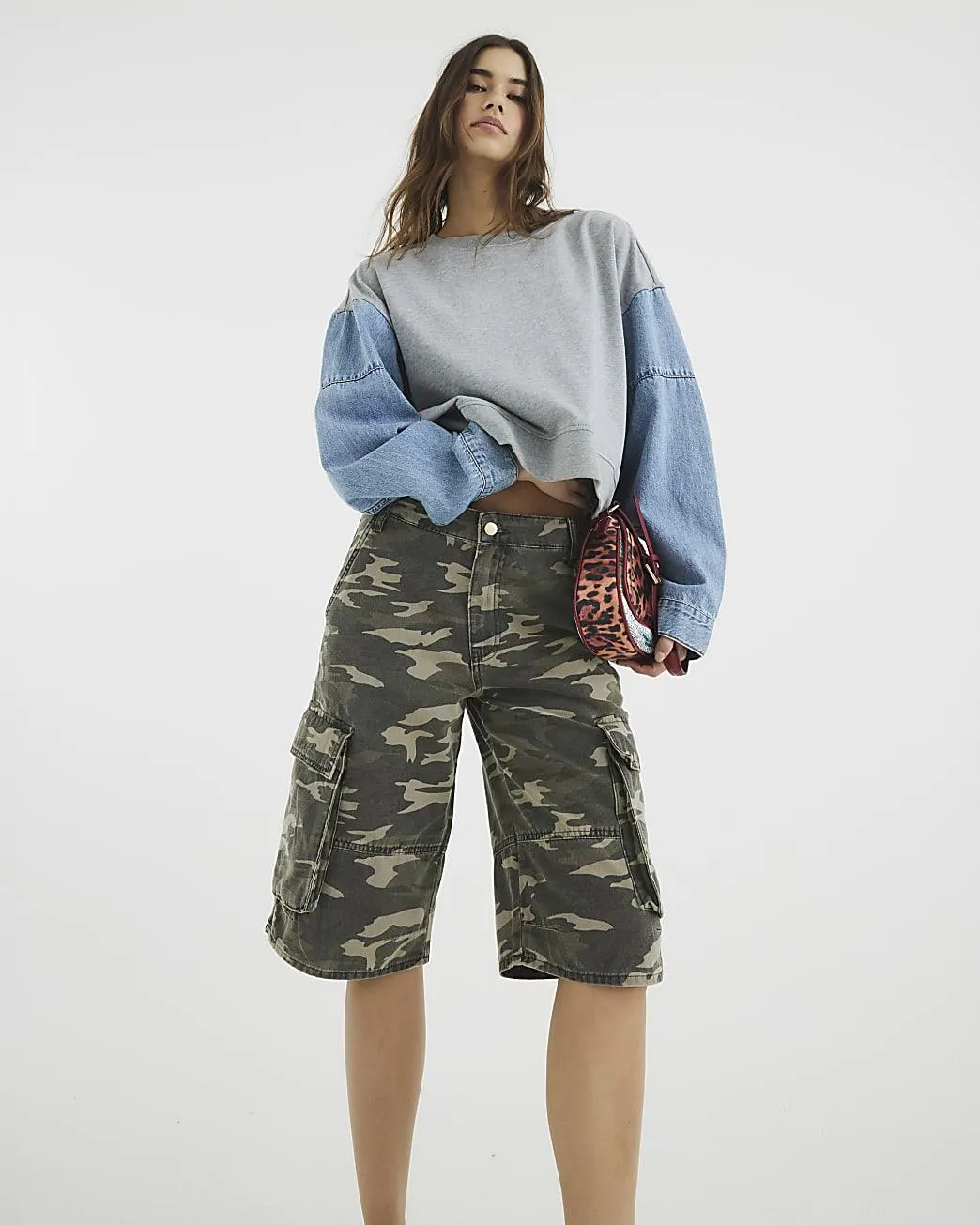 Khaki Camo Cargo Jorts