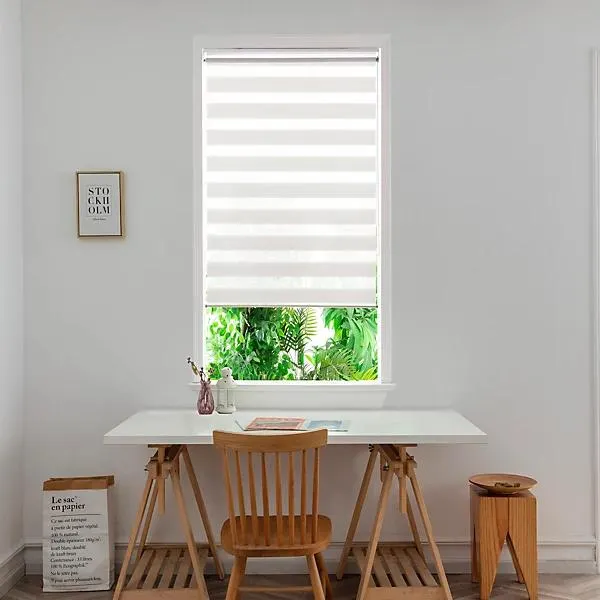 GoodHome Brize Corded Mottled white Day & night Roller Blind (W)90cm (L)180cm