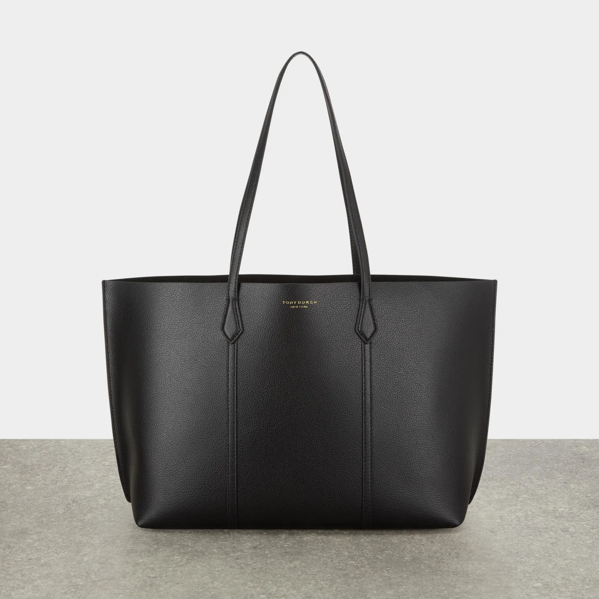 Perry Triple-Compartment Leather Tote Bag