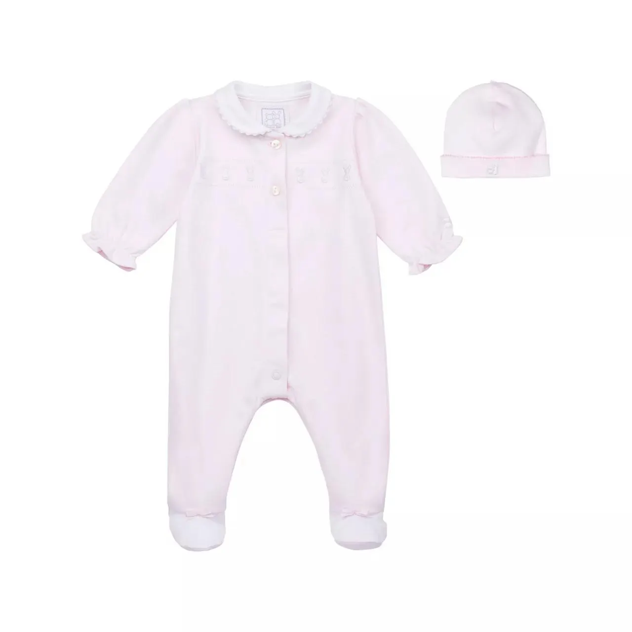 EMILE ET ROSE Helen Two-Piece Collared Babygrow and Hat Set