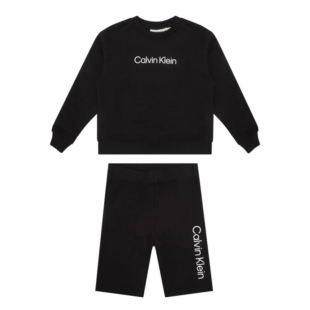 New in CALVIN KLEIN KIDS Logo Sweatshirt & Shorts Two-Piece Set €90.00