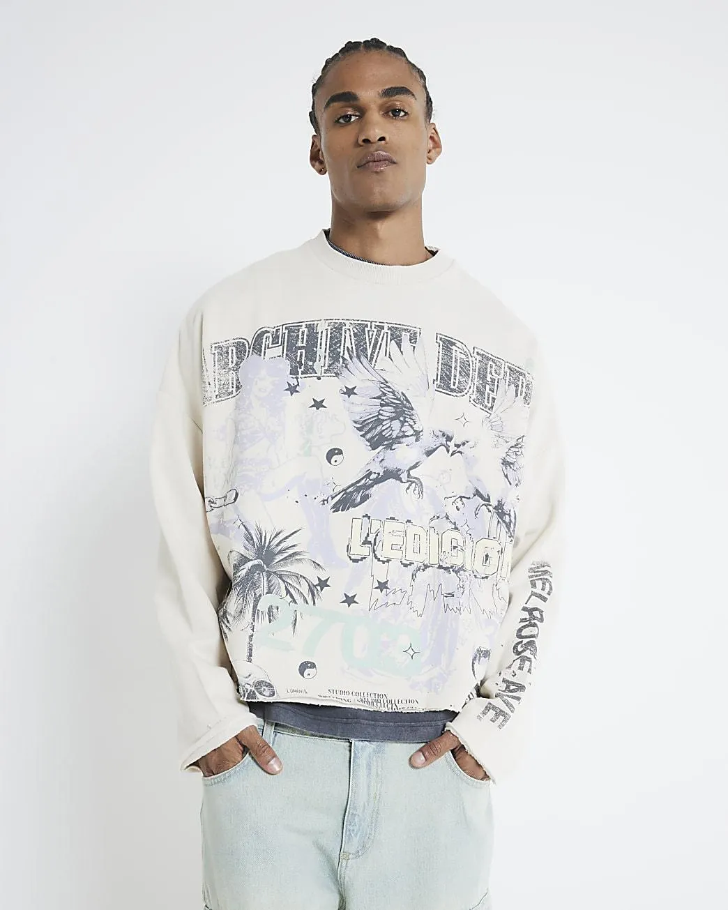 White Oversized Fit Archive Dept Sweatshirt