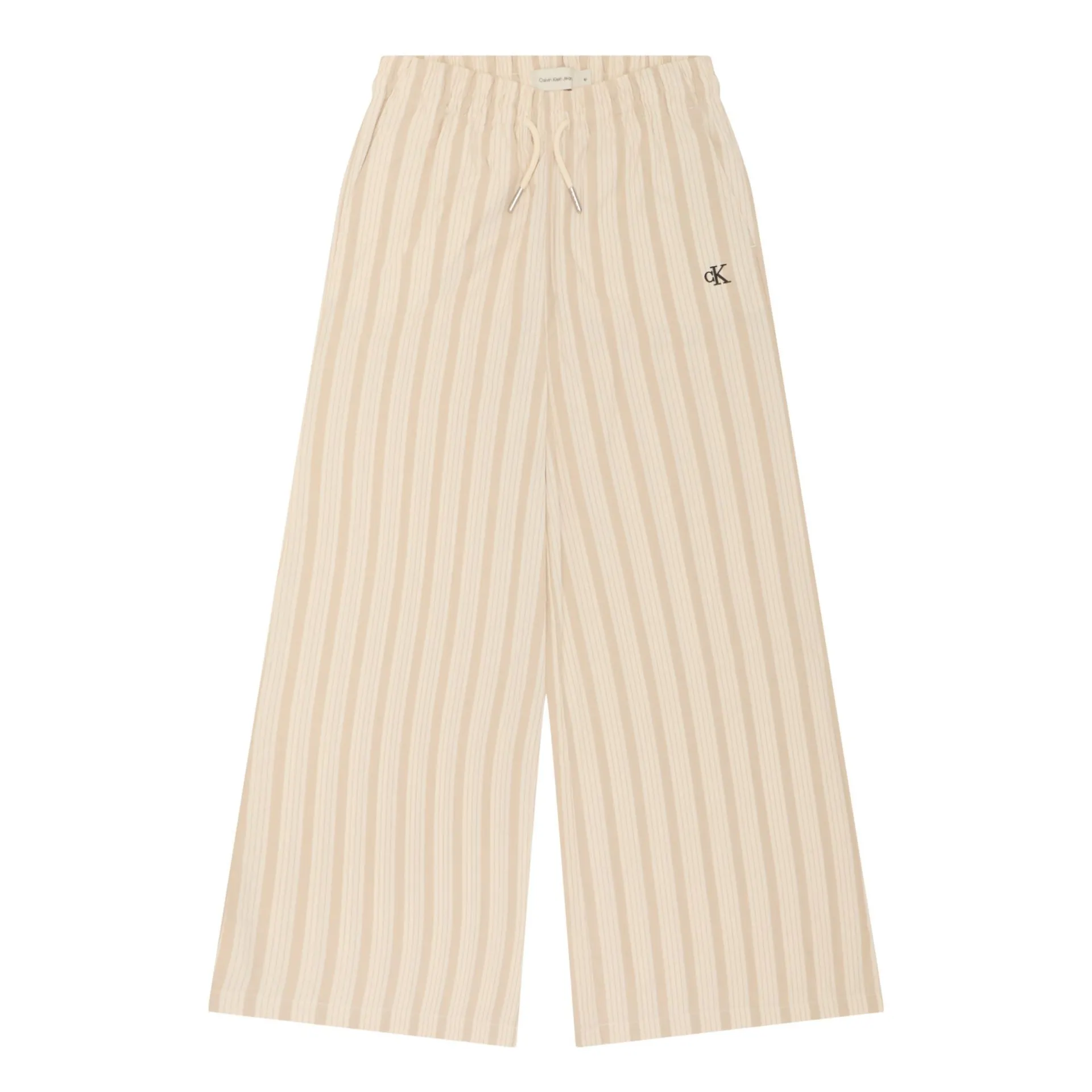 Monogram Logo Striped Wide Leg Trousers