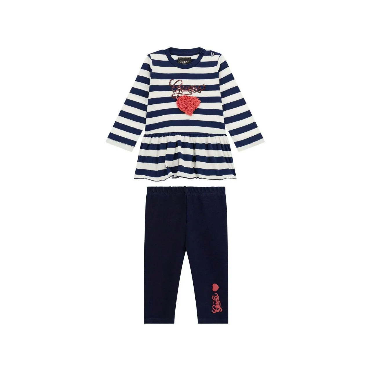 Striped Logo Top & Leggings Two-Piece Set