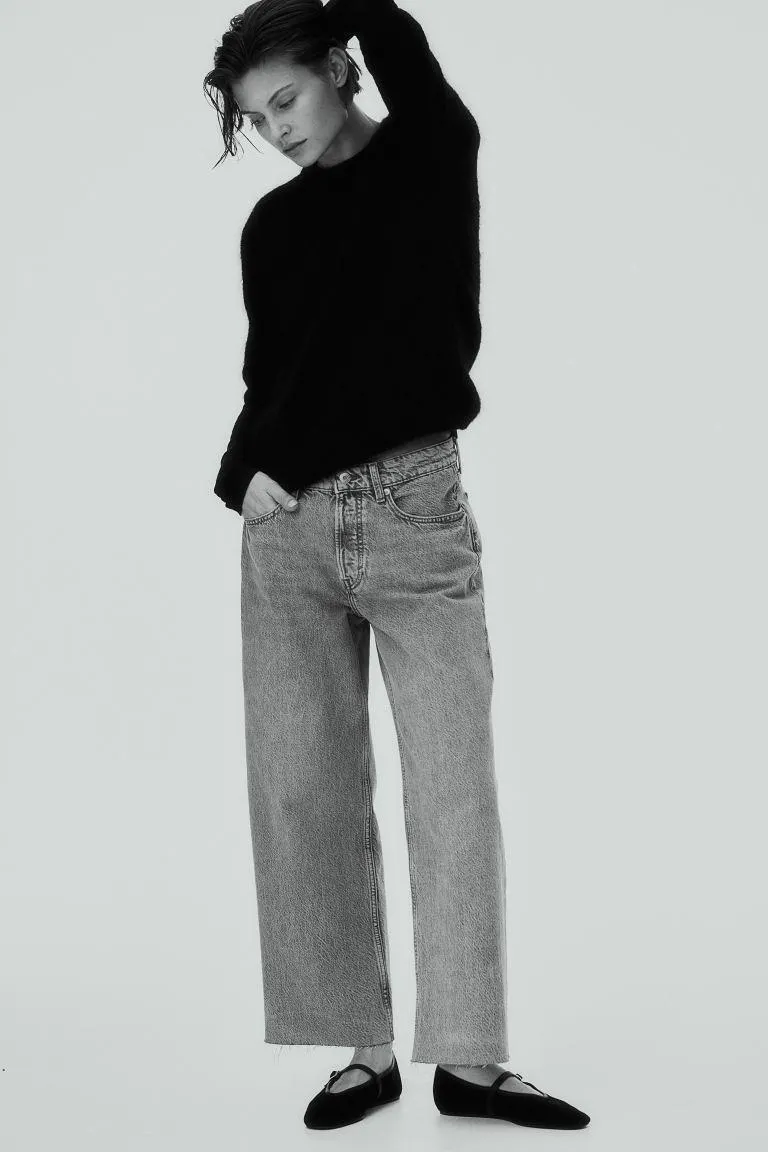 Baggy Wide Low Ankle Jeans