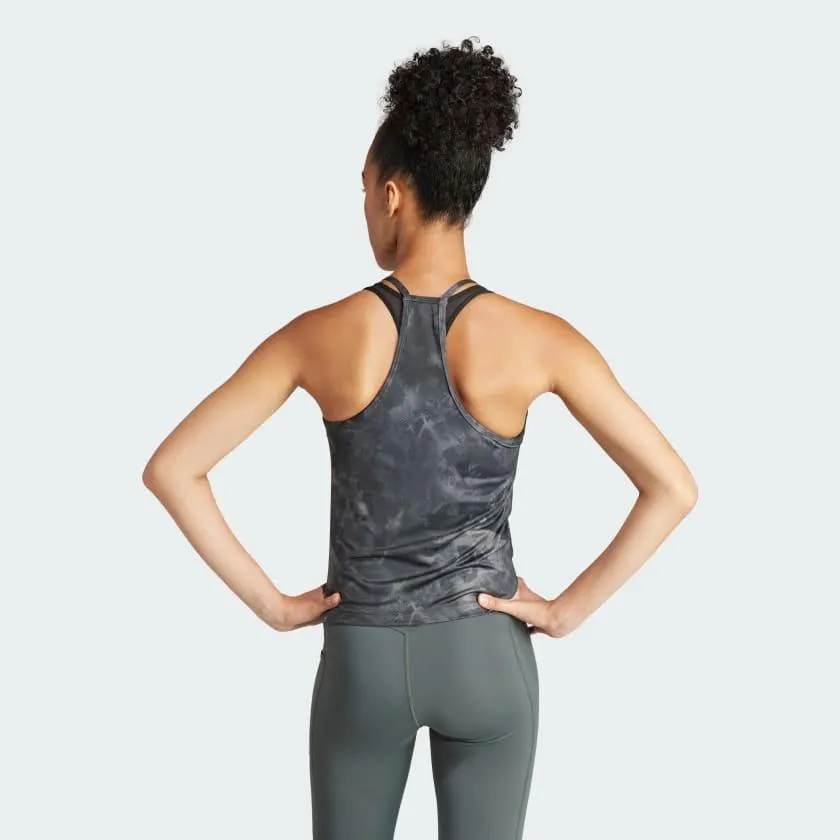 Train Essentials AOP Flower Tie-Dye Tank Top