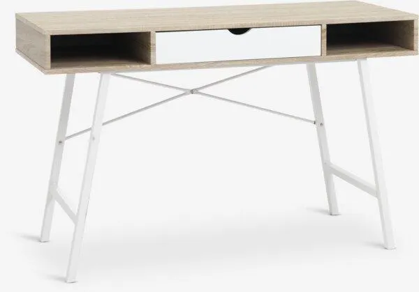 Desk ABBETVED 48x120 light oak colour/white