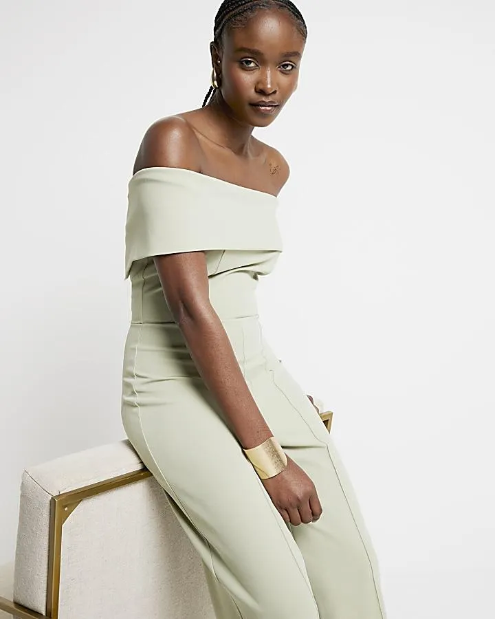 Green Bardot Jumpsuit