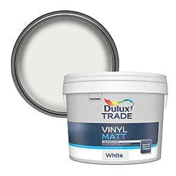 Dulux Trade 10Ltr White Vinyl Matt Emulsion Paint