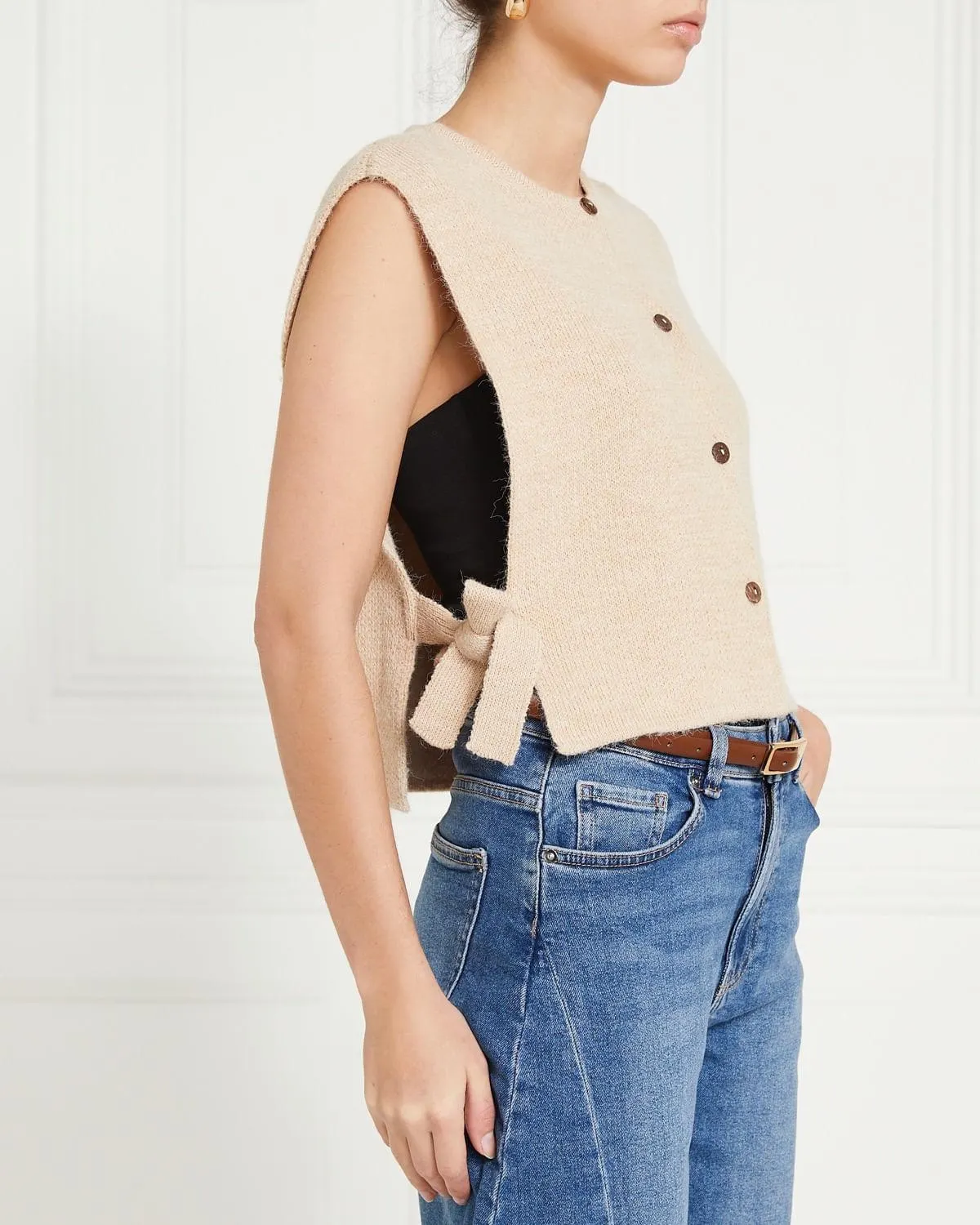 Gallery Side Tie Knitted Waistcoat