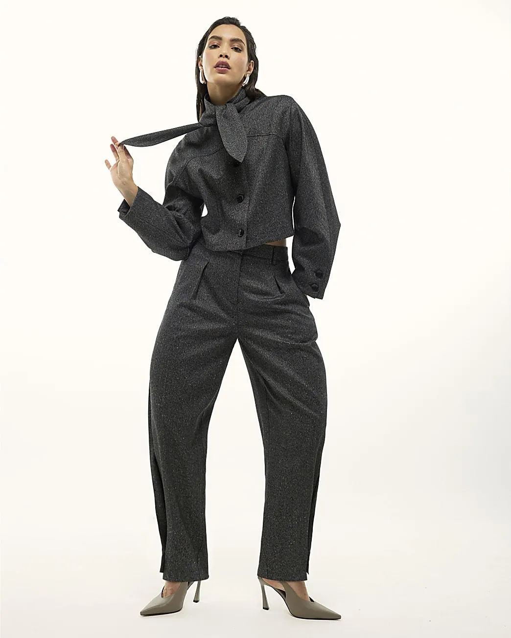 Grey Tapered Trousers