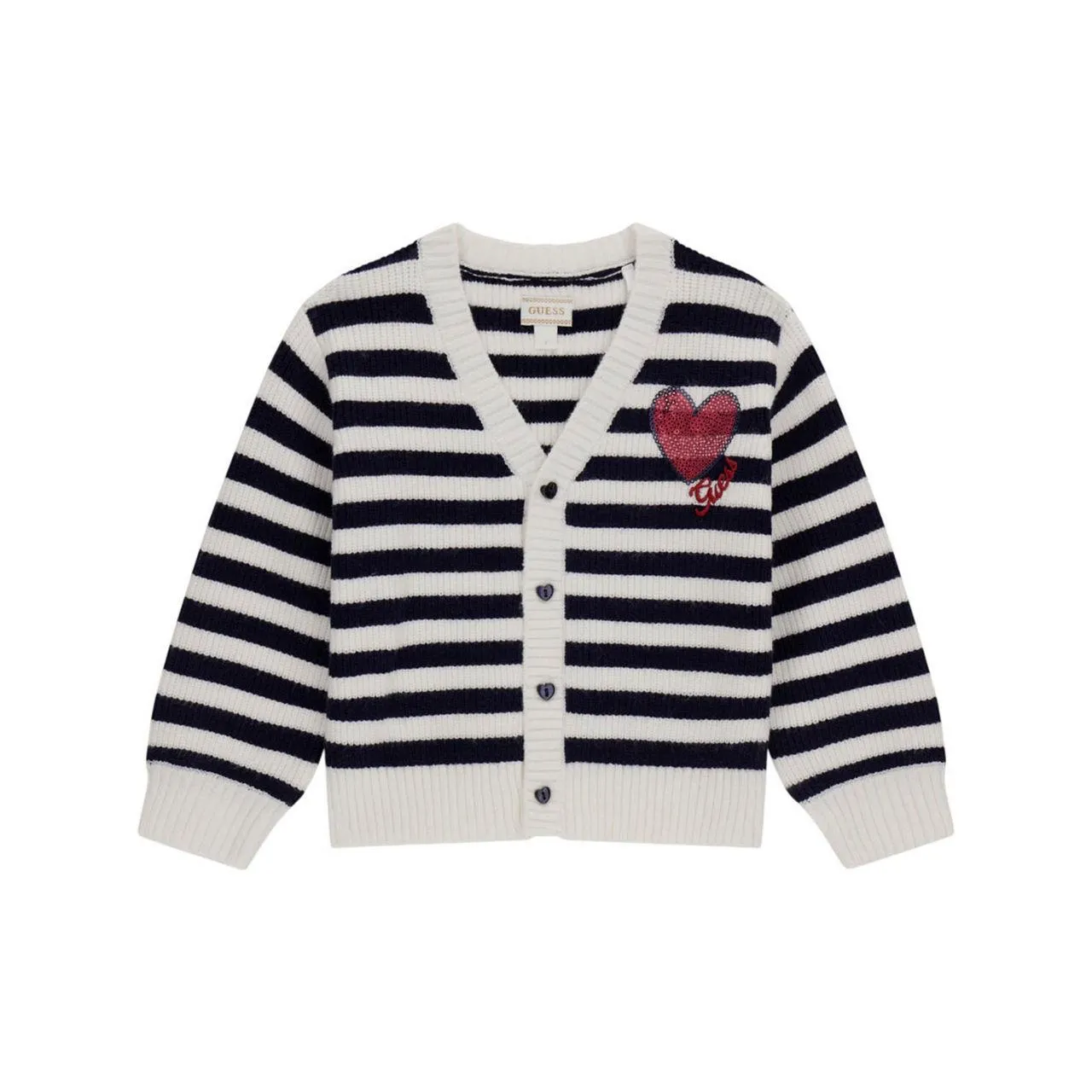 Striped Heart Logo Cardigan