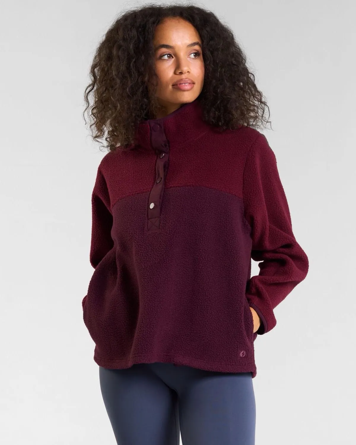 Powercut Asecnd Half Snap Cherry Lacquer Fleece