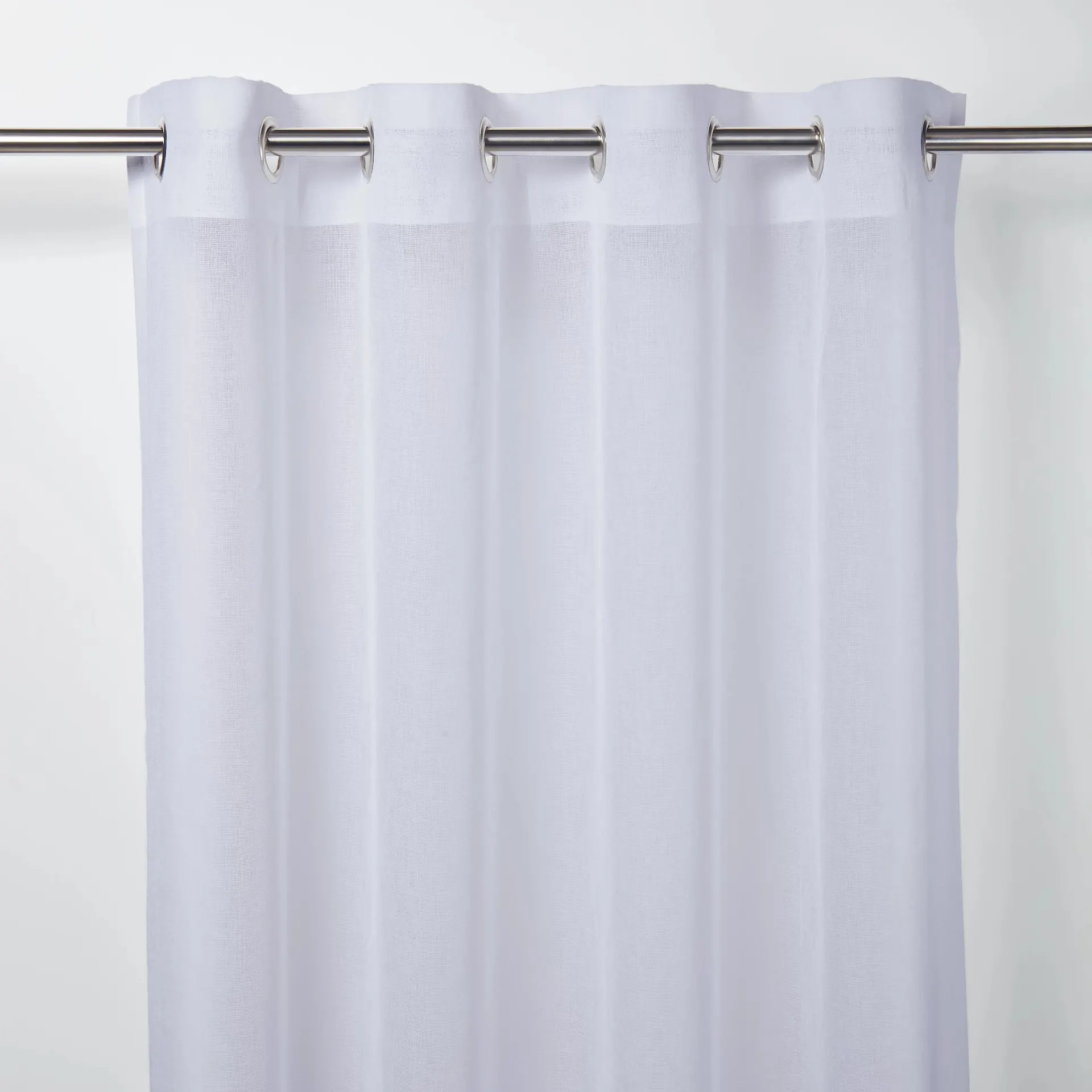 Damak White Plain Unlined Eyelet Voile curtain (W)140cm (L)260cm, Single