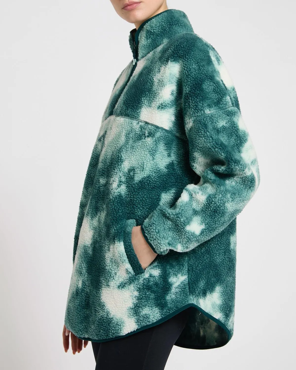 Longline Half-Zip Printed Fleece