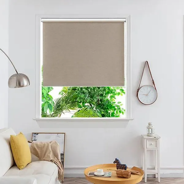 GoodHome Iwerne Corded Beige Blackout & thermal Roller Blind (W)180cm (L)180cm