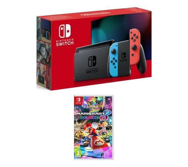 NINTENDO Switch Neon & Mario Kart 8 Deluxe Bundle