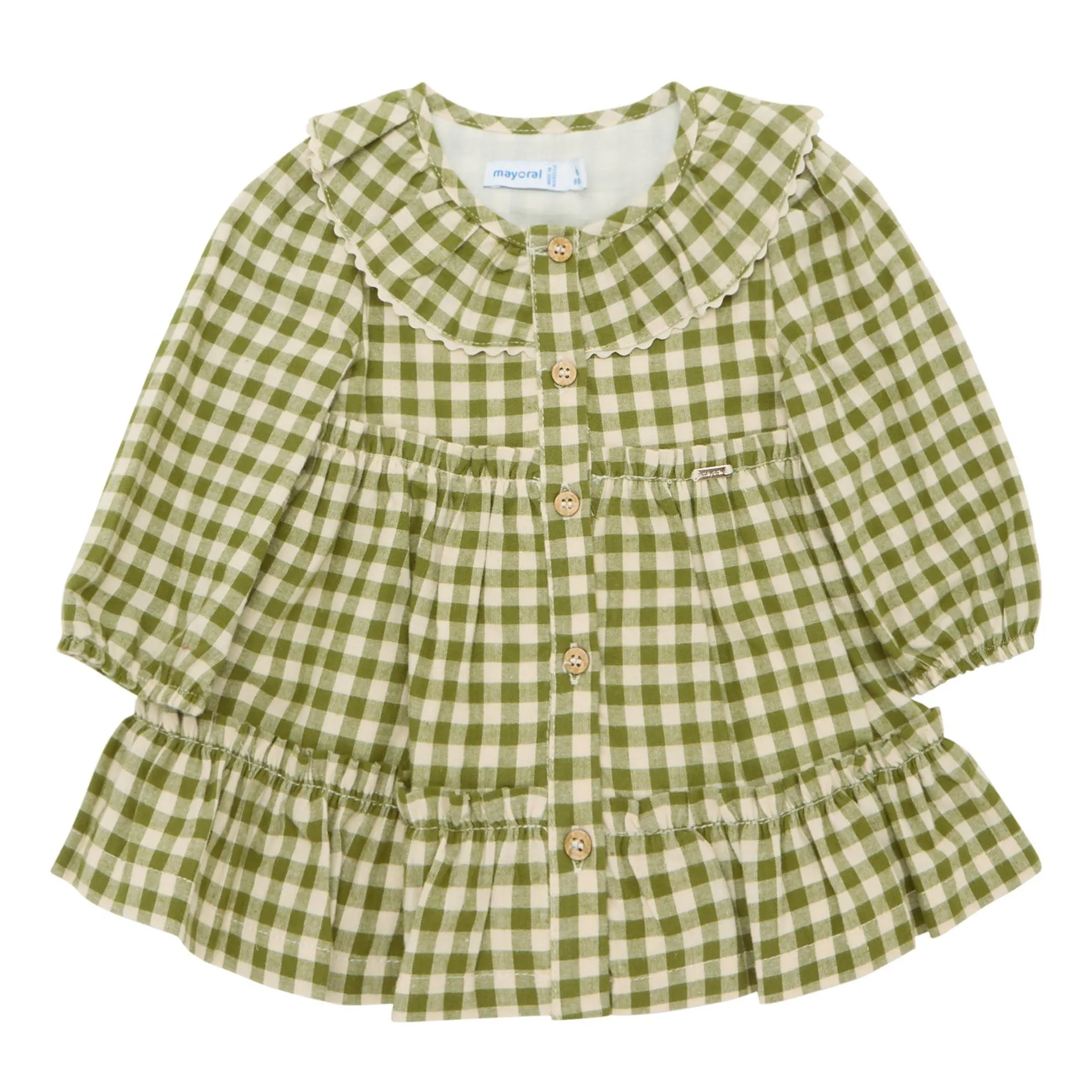 Gingham Tiered Shirt Dress