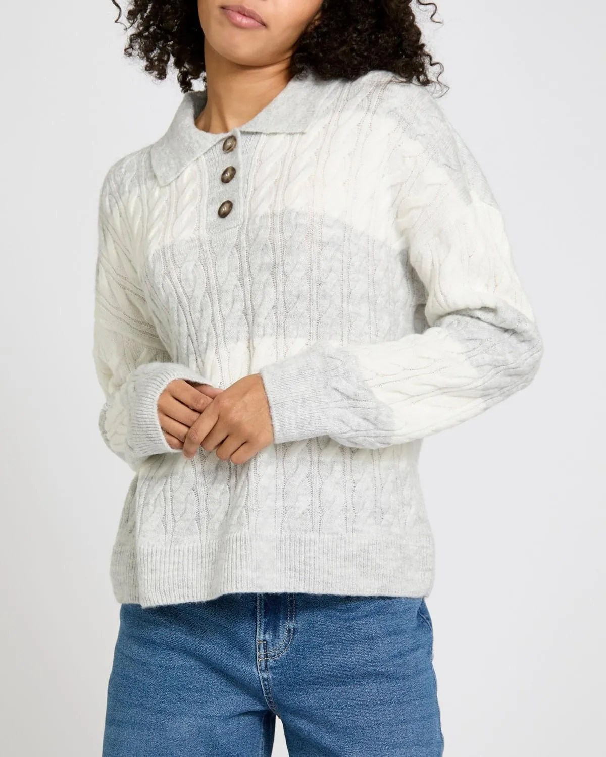 Cable Knit Collar Jumper