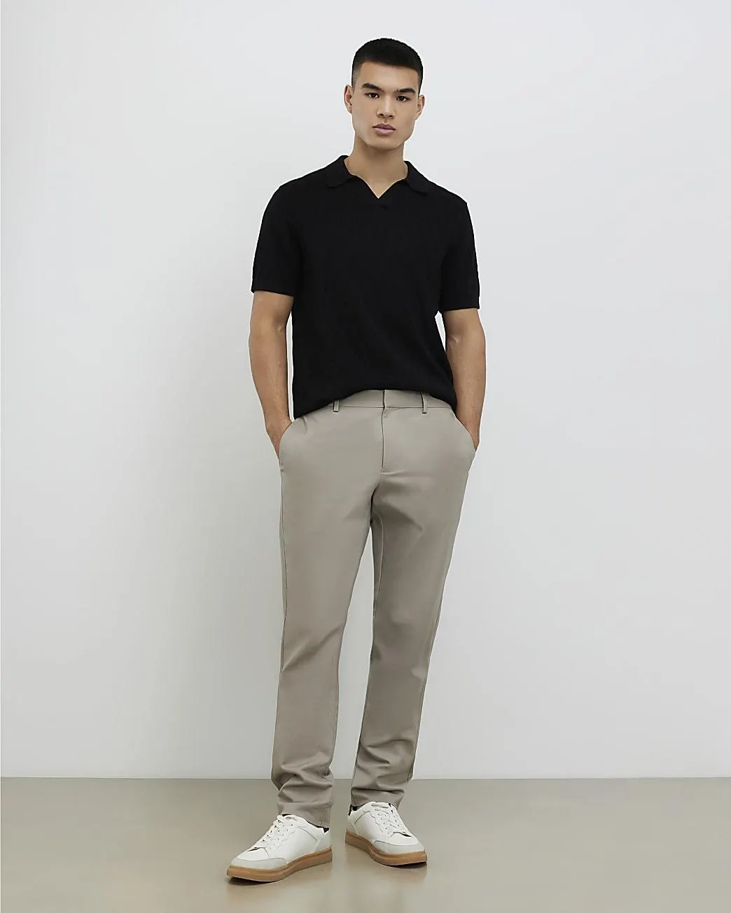 Beige Slim Fit Chinos