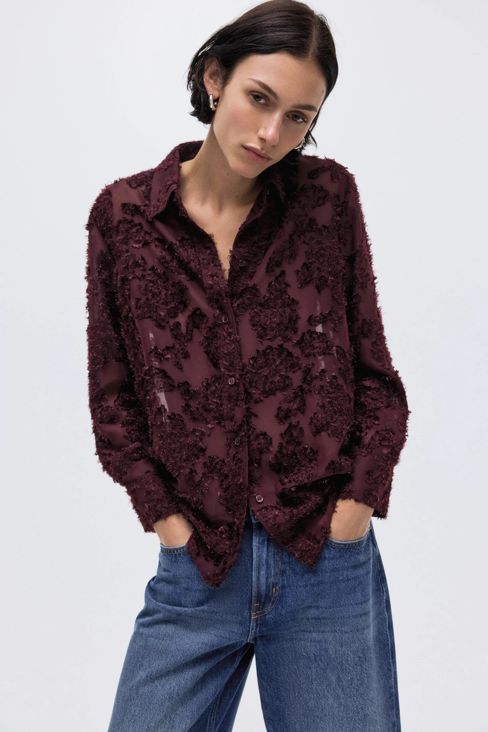 Jacquard-weave shirt