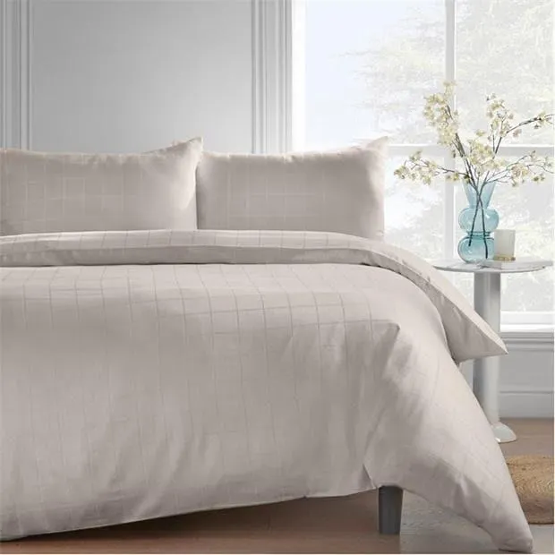 Cotton Rich Woven Check Duvet Cover Set