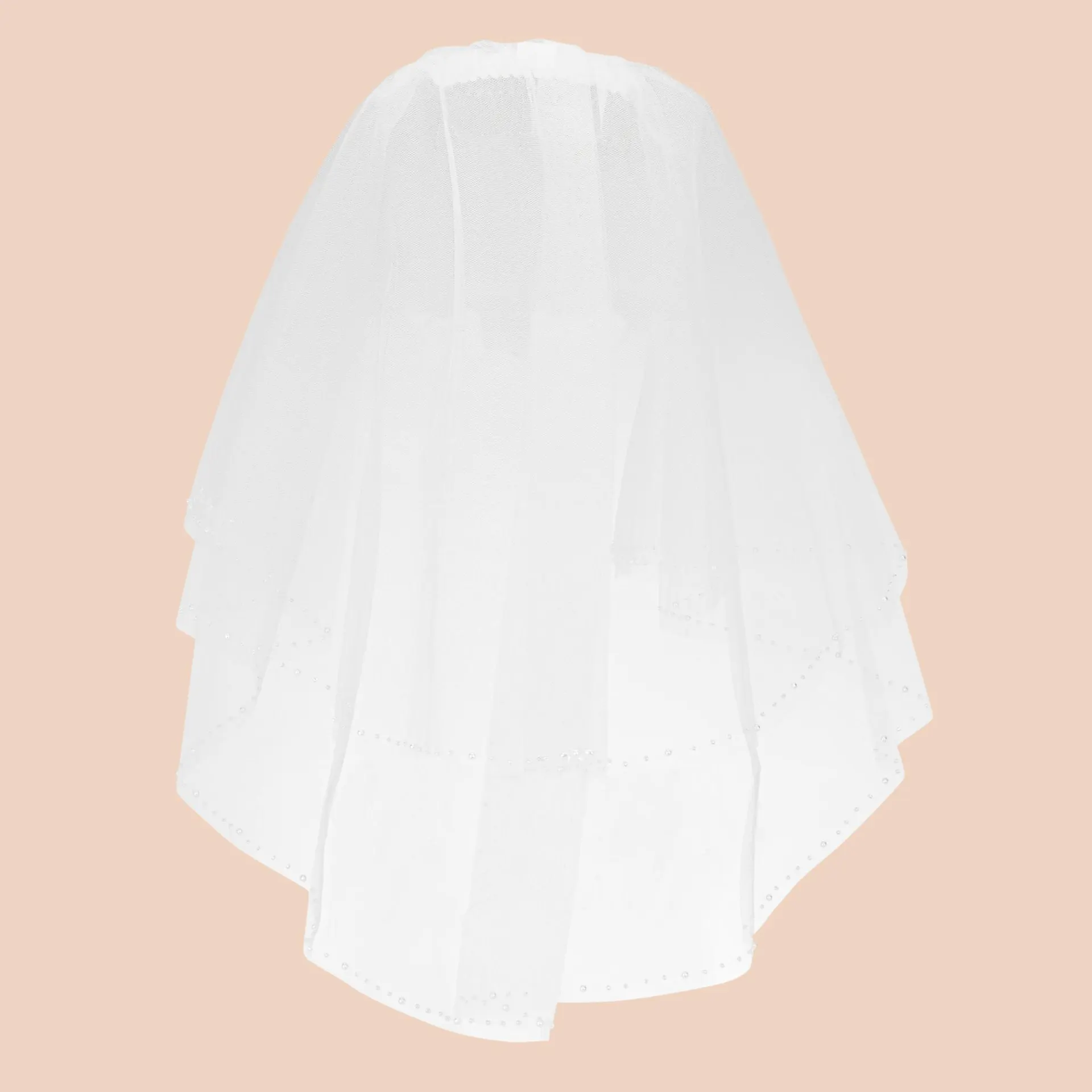 Beaded Diamanté Communion Veil