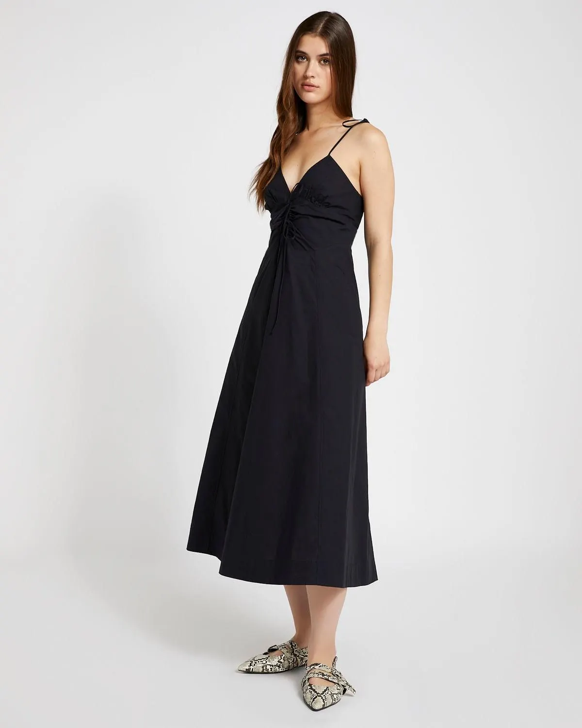 Savida Poplin Tie Waist Dress