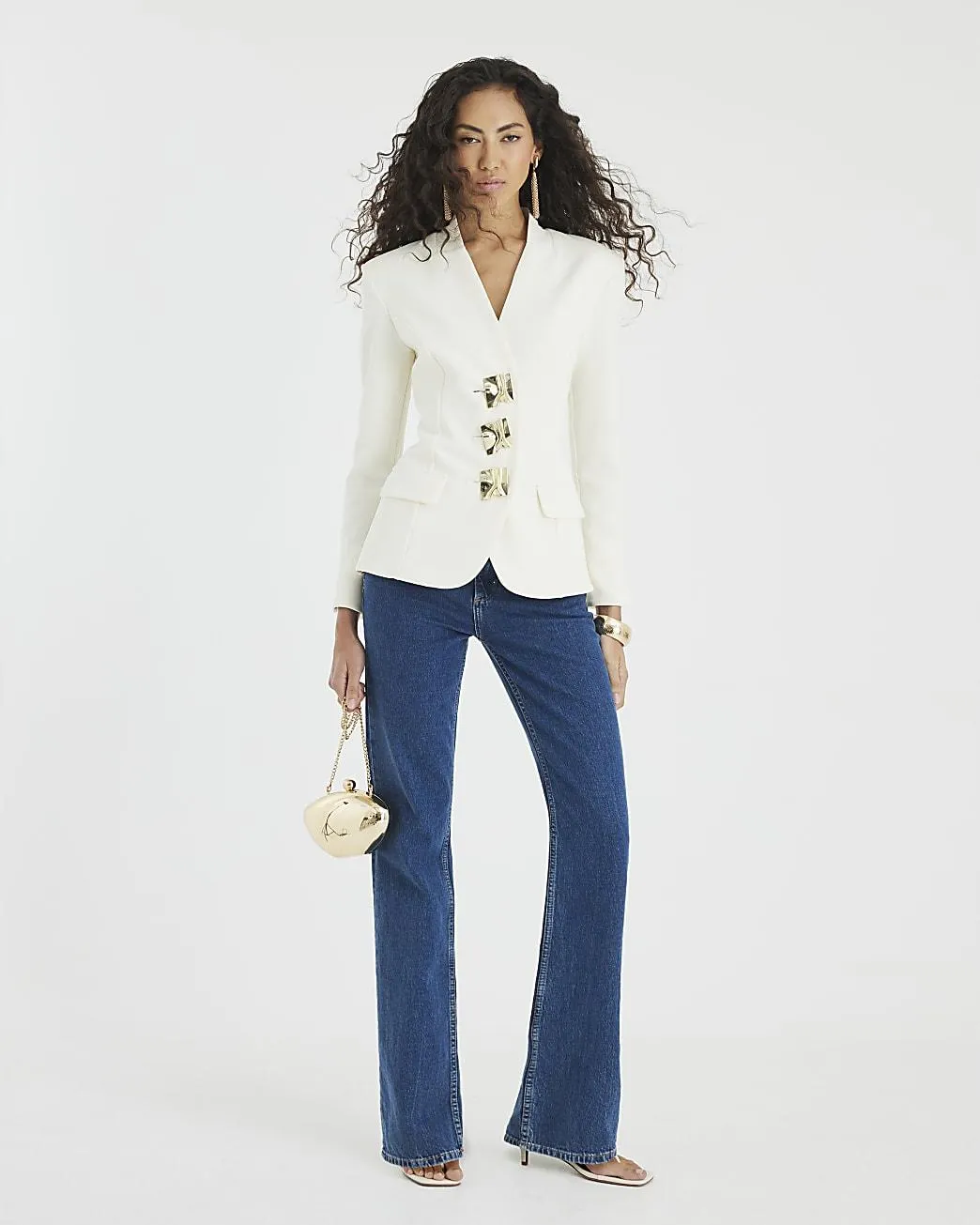 Cream Scuba Sculpted Jersey Blazer