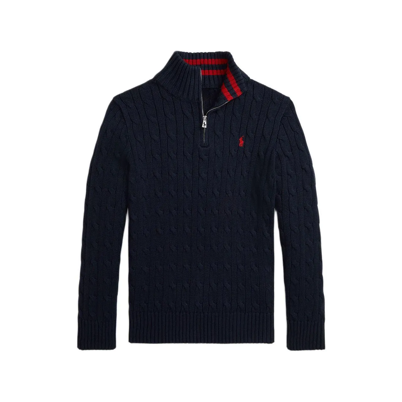 Polo Player Logo Half-Zip Cable Knit Sweater 6-14 Years